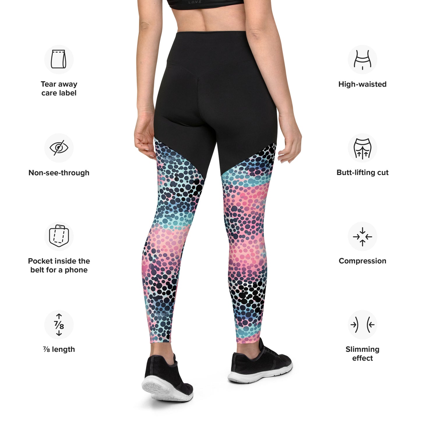 Cotton Candy Polka Dot Sports Leggings