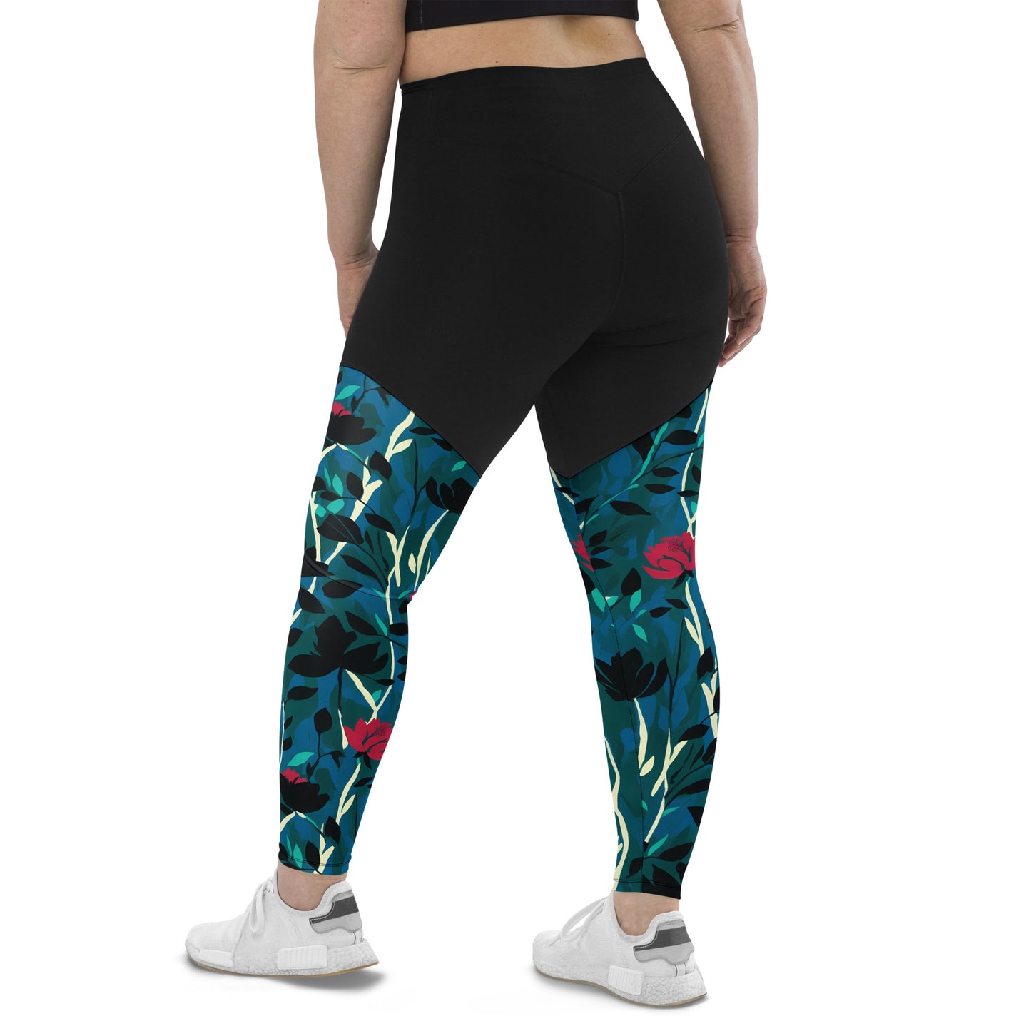 Abstract Roses Sports Leggings