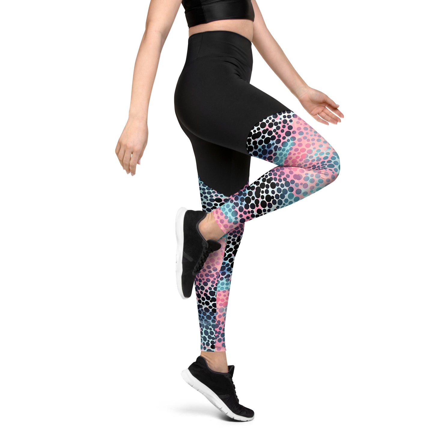 Cotton Candy Polka Dot Sports Leggings