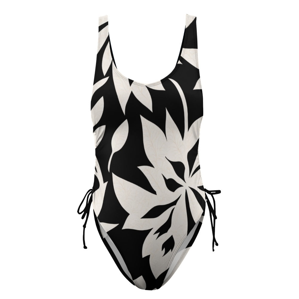 Tropical B&W One Piece Swimsuit