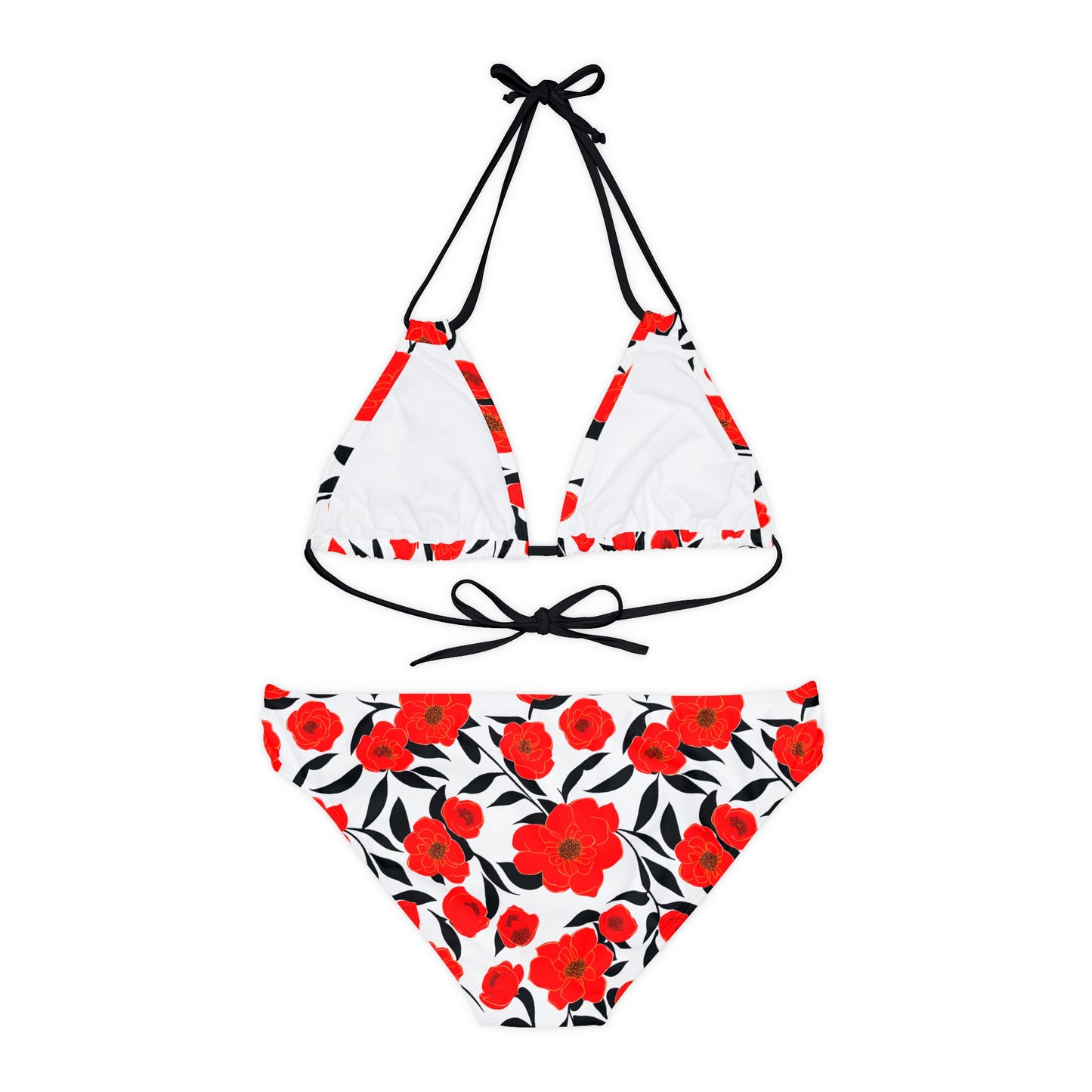 Poppy Flowers Premium Strappy Bikini Set