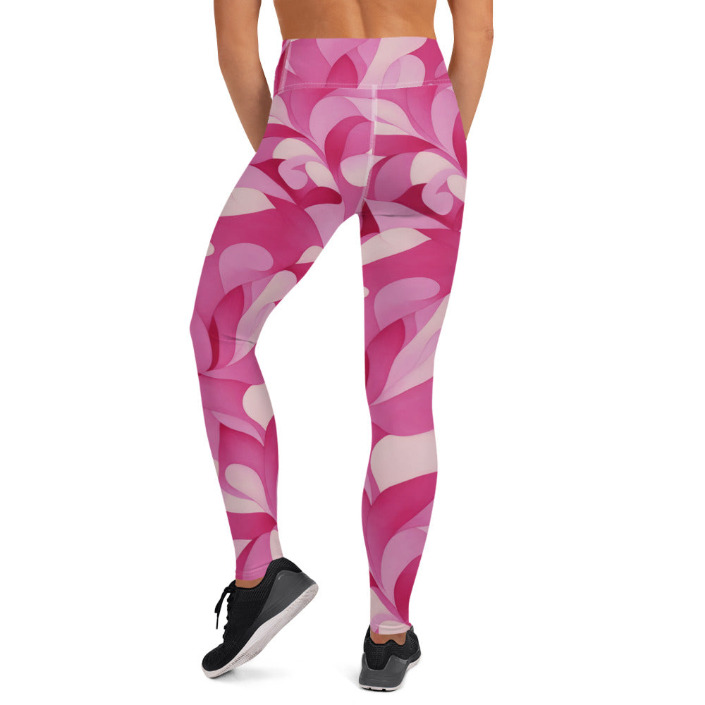Pink Floral Camo Yoga Leggings