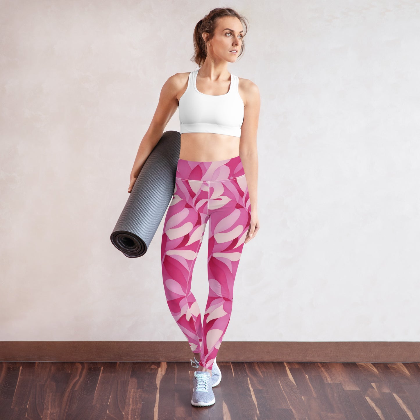 Pink Floral Camo Yoga Leggings