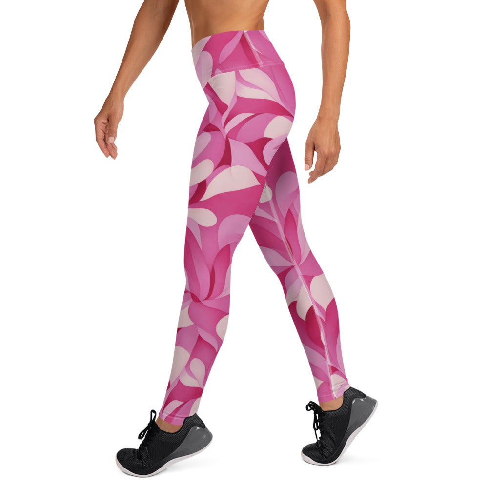 Pink Floral Camo Yoga Leggings