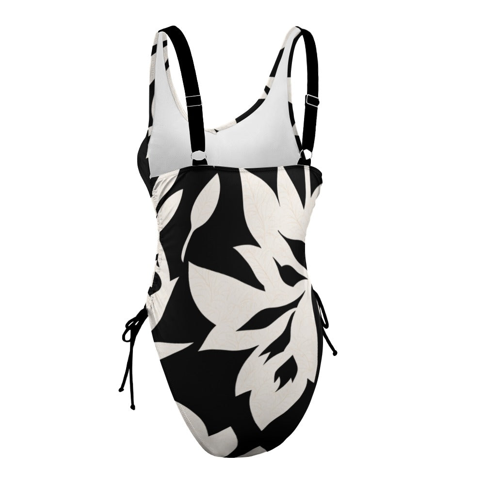 Tropical B&W One Piece Swimsuit