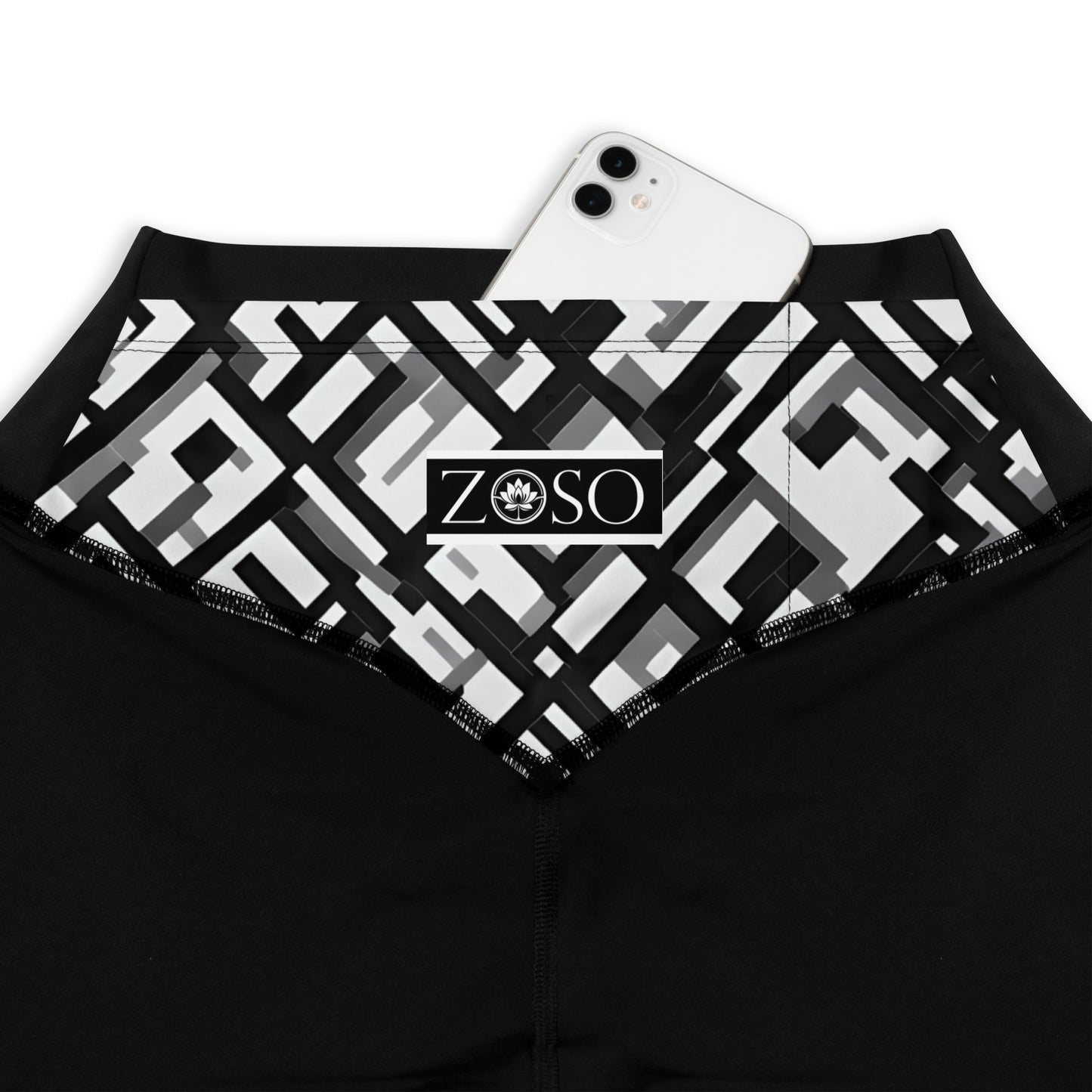 Geometric B&W Sports Leggings