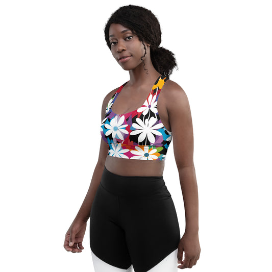 Flower Power Longline sports bra