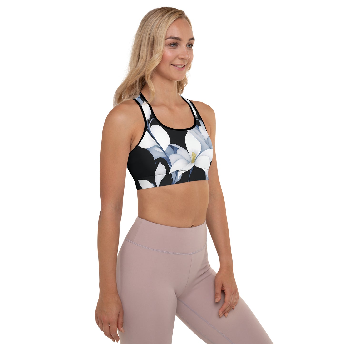 Dichrome Flower Camo Padded Sports Bra