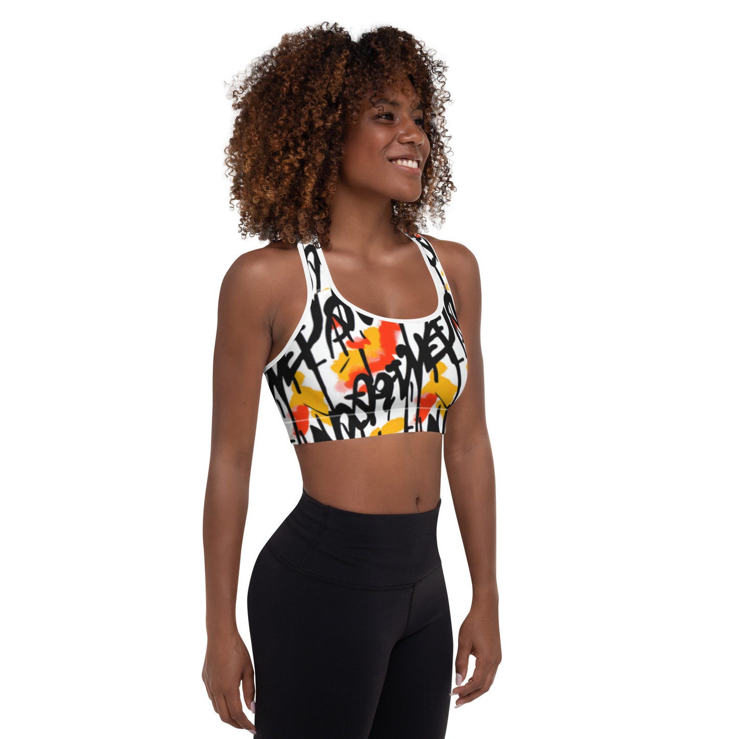 Graffiti Padded Sports Bra