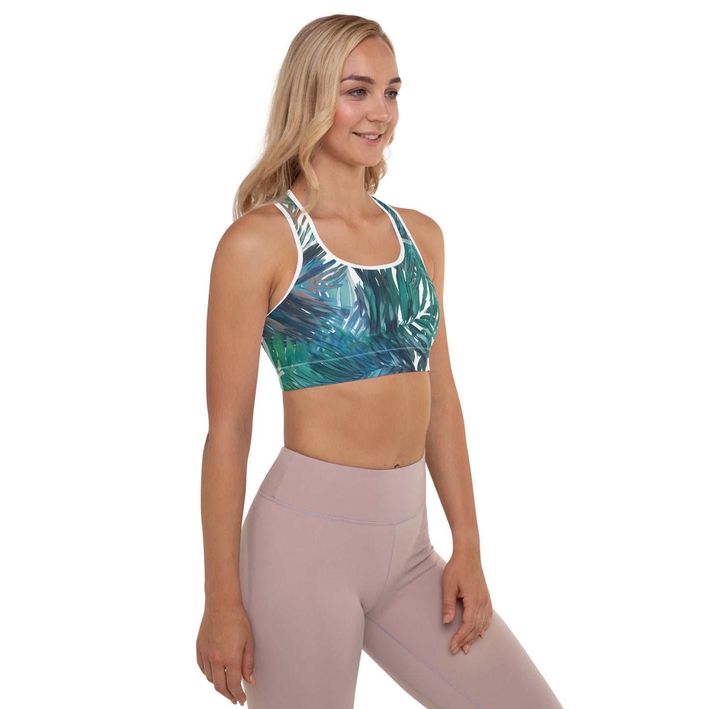 Sunset Palm Padded Sports Bra