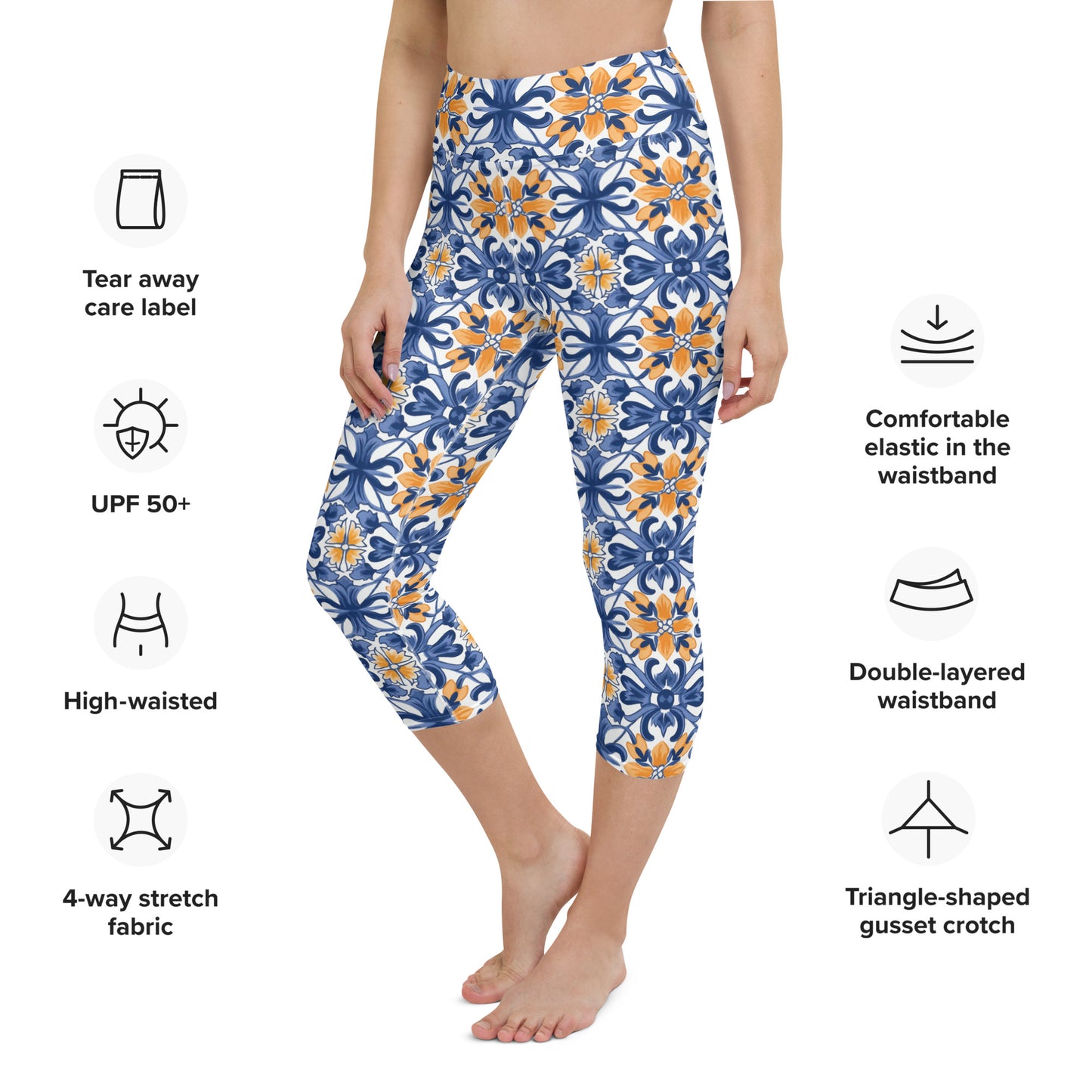 Azulejo Yoga Capri Leggings