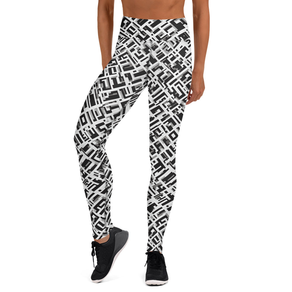 Geometric B&W Yoga Leggings