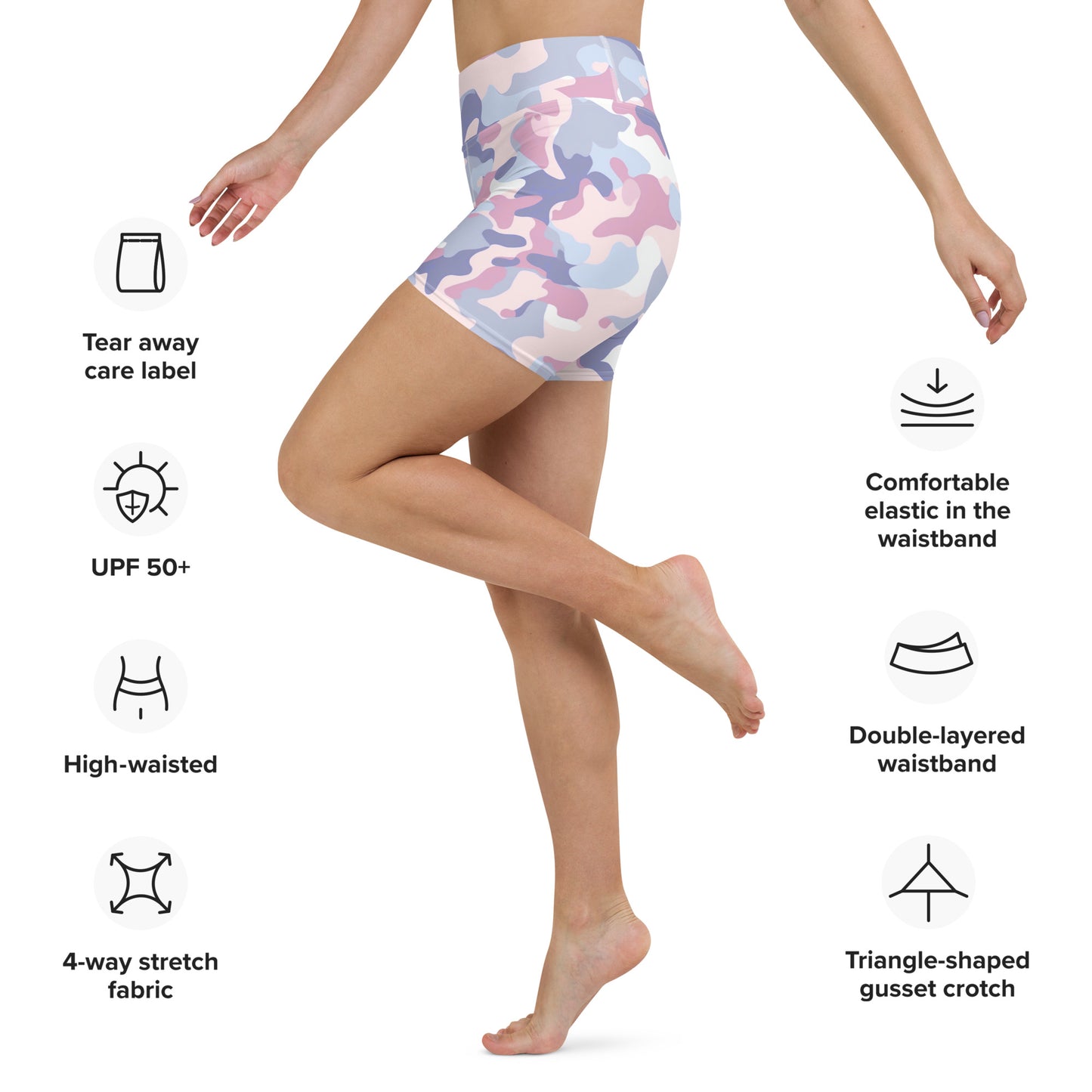 Summer Pastels Camo Yoga Shorts